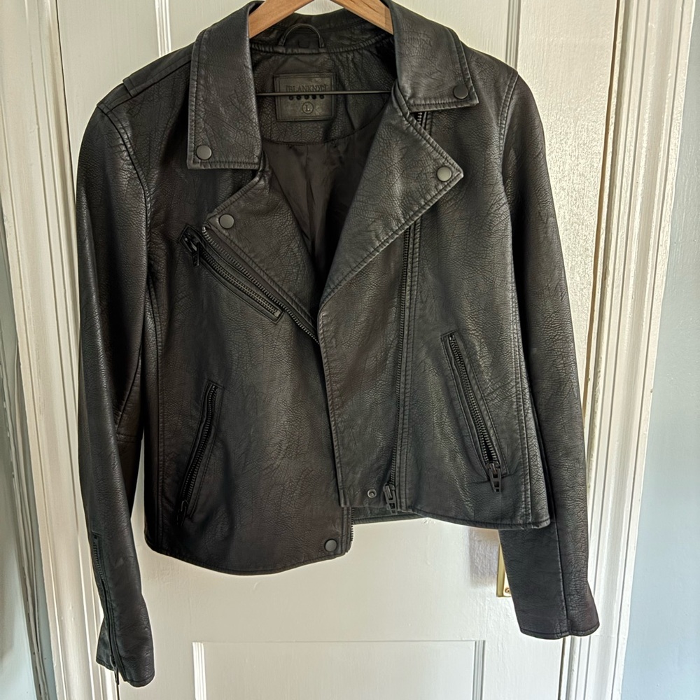 Anthropologie Black Faux Leather Moto Jacket